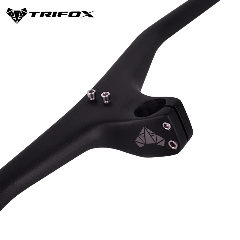 TRIFOX MTB велосипедный стояк-17/2 градусов однообразный Интегрированный руль со стержнем 3 к черный матовый 600-800 мм углеродный MTB руль