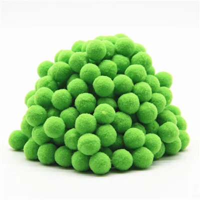 08 fruit green Верх: помпоны-10/15/20/25 мм помпон мини пышная Нижняя Pompones бальное свадебное украшение швейной детские игрушки Аксессуары 100 шт - Цвет: 08 fruit green