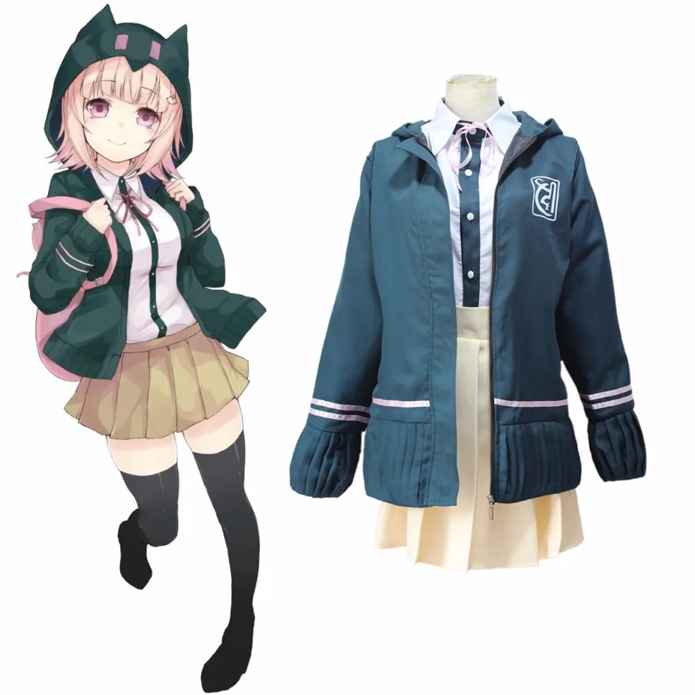 Супер Danganronpa 2 Chiaki Nanami школьная форма косплей костюмы Dangan Ronpa полный комплект