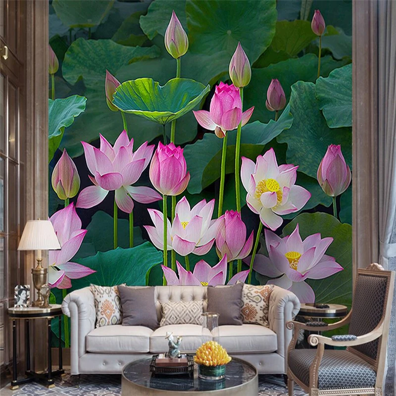 Фотообои beibehang на заказ для гостиной фона телевизора фотообои с прудом и Лоту