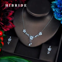 hibrid fashion flower design bridal jewelry sets accessories luxury design drop design necklace jewelry set wholesale n 649