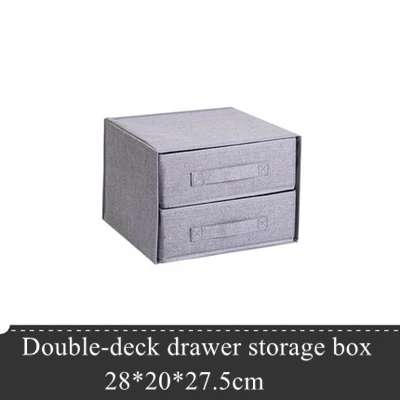 double drawer Два типа одежды Нижнее белье Органайзер Нижнее белье Бюстгальтеры Носки свитера коробка для хранения с крышкой белье хлопок шкаф Органайзер - Цвет: double drawer