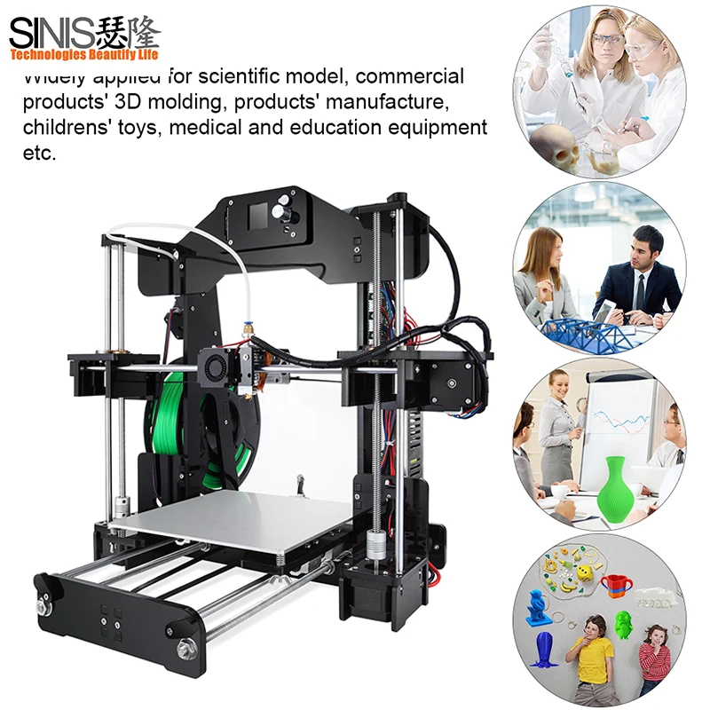 2018 Sinis Z1 3d принтер Reprap i3 DIY комплект мини 3D Большой размер принтера 220*220*240 мм и нити