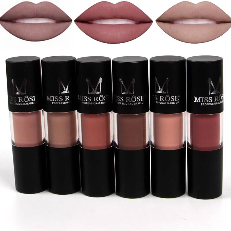 Miss Rose бархатная Матовая жидкая губная помада Водонепроницаемая блестящая 12