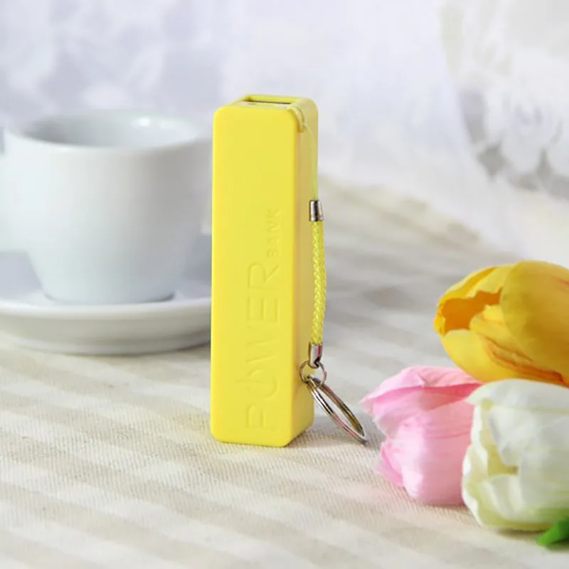 Yellow No Battery Мини многоцветная упаковка 1x18650 батарея 5 в 1 а USB внешний аккумулятор DIY Kit чехол Универсальные для мобильных телефонов сварочный чехол - Цвет: Yellow No Battery