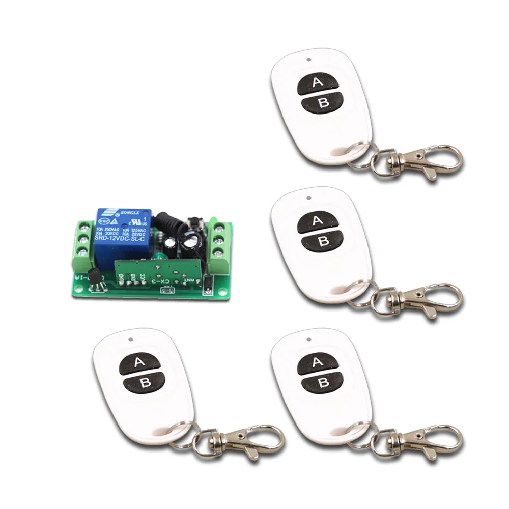 

DC 9V RF Remote Control Switch 12V 24V 1 CH 10A Relay Receiver Wireless Remote Switch Transmitter