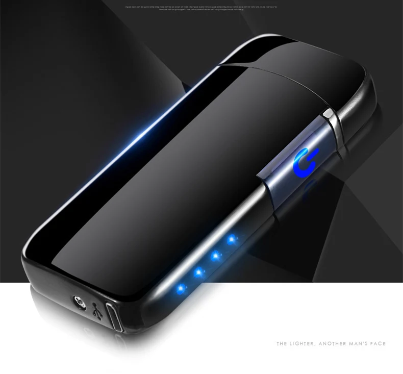 Индуктивная двойная дуга USB Зажигалка перезаряжаемая электронный светодиодный дисплей питания сигаретная плазма Palse Pulse Thunder зажигалка