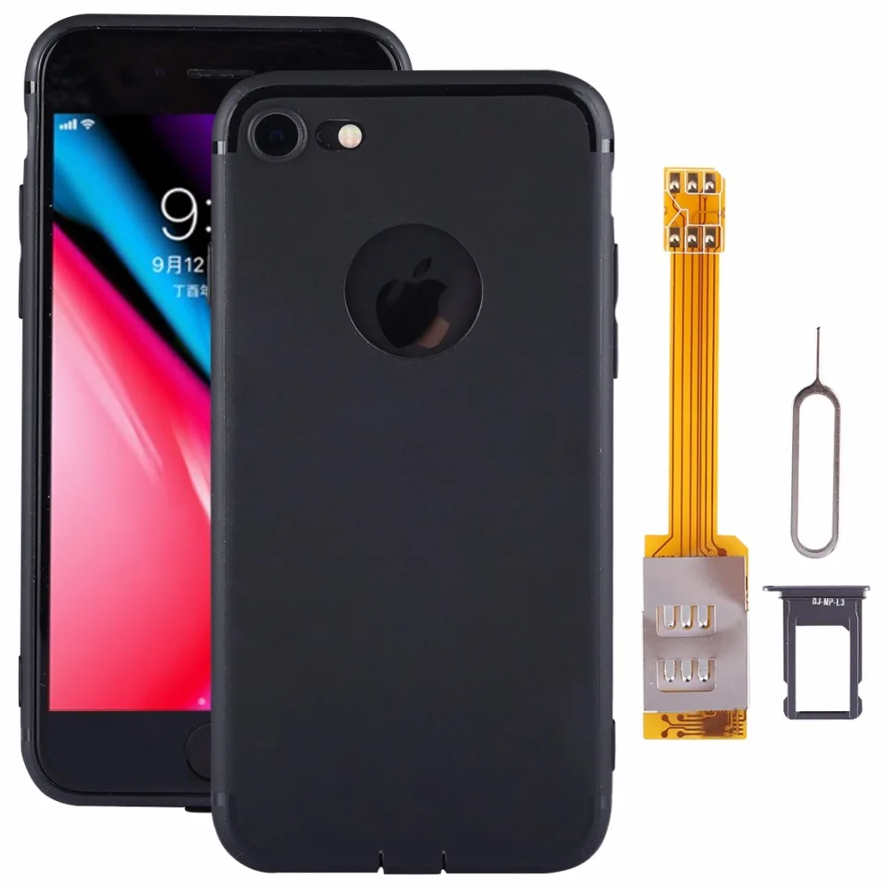 Для iPhone 8 Plus Dual SIM карты адаптер Комплект с мягким защитным чехлом|Адаптеры карт| |