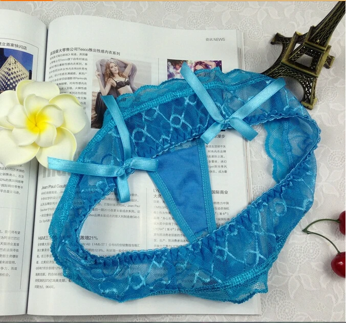 Очень сексуальные женские кружевные бикини стринги Нижнее белье Трусики с