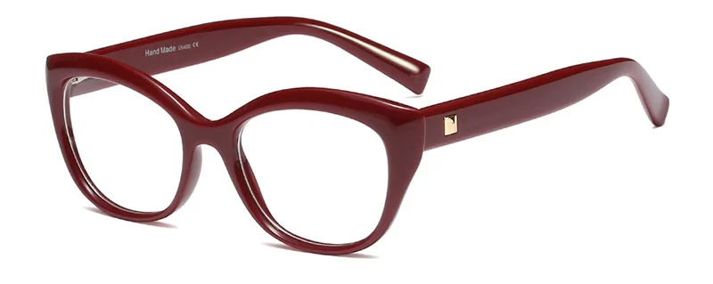 Wine Red SHAUNA, весенние петли, Ретро стиль, кошачий глаз, оправа для очков, женские, TR90 - Цвет оправы: Wine Red