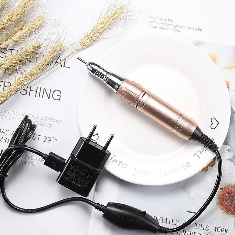 USB Портативный Электрический маникюр сверла 5 W 5000-20000 ОБ/мин ЕС ручка шлифовальный станок Pro маникюр устройство для ногтей сверла