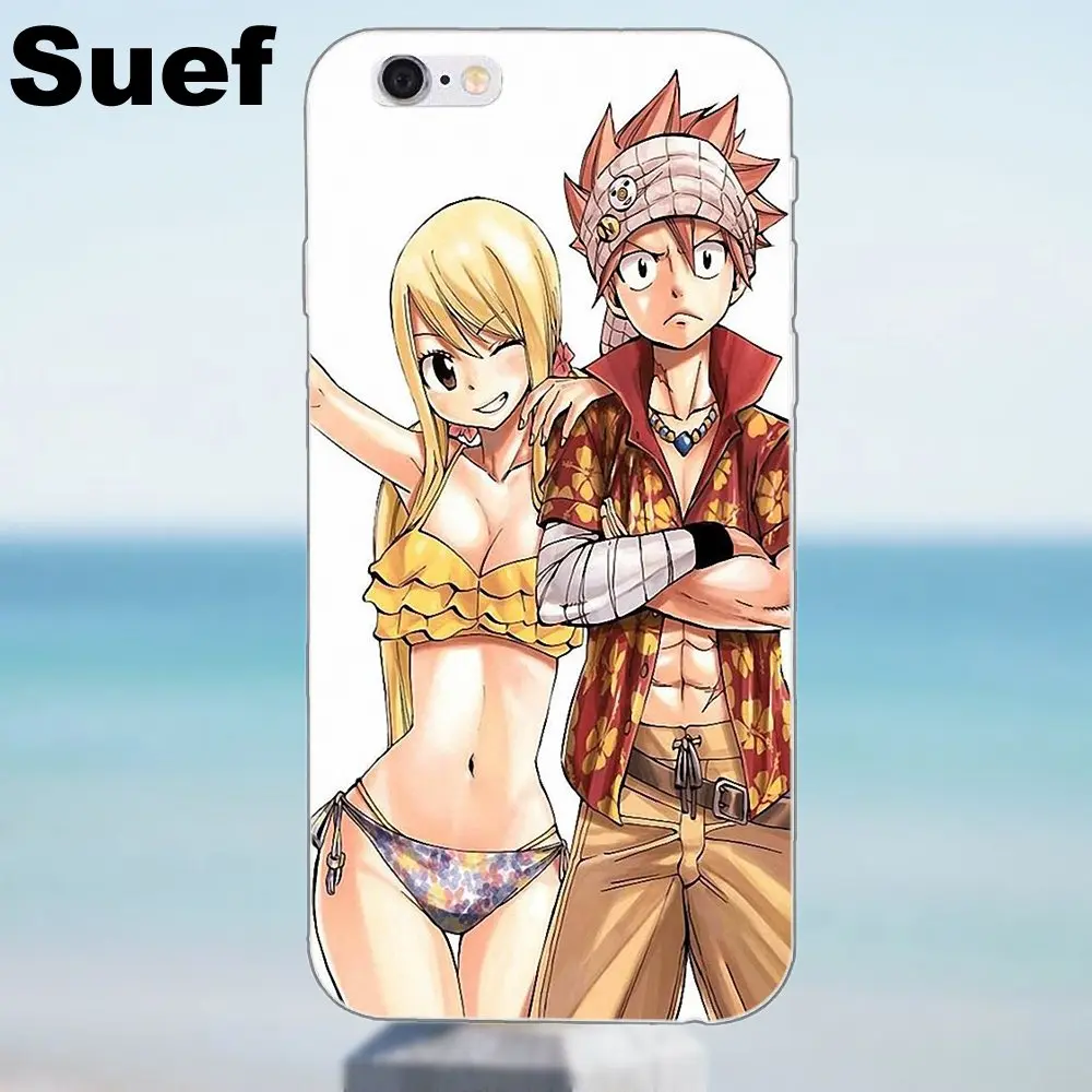 Мягкий защитный чехол Fairy Tail Natsu Lucy для iPhone X 4 4S 5 5S 5C SE 6 6S 7 8 Plus Samsung Galaxy J1 J3 J5 J7 A3 A5 2016