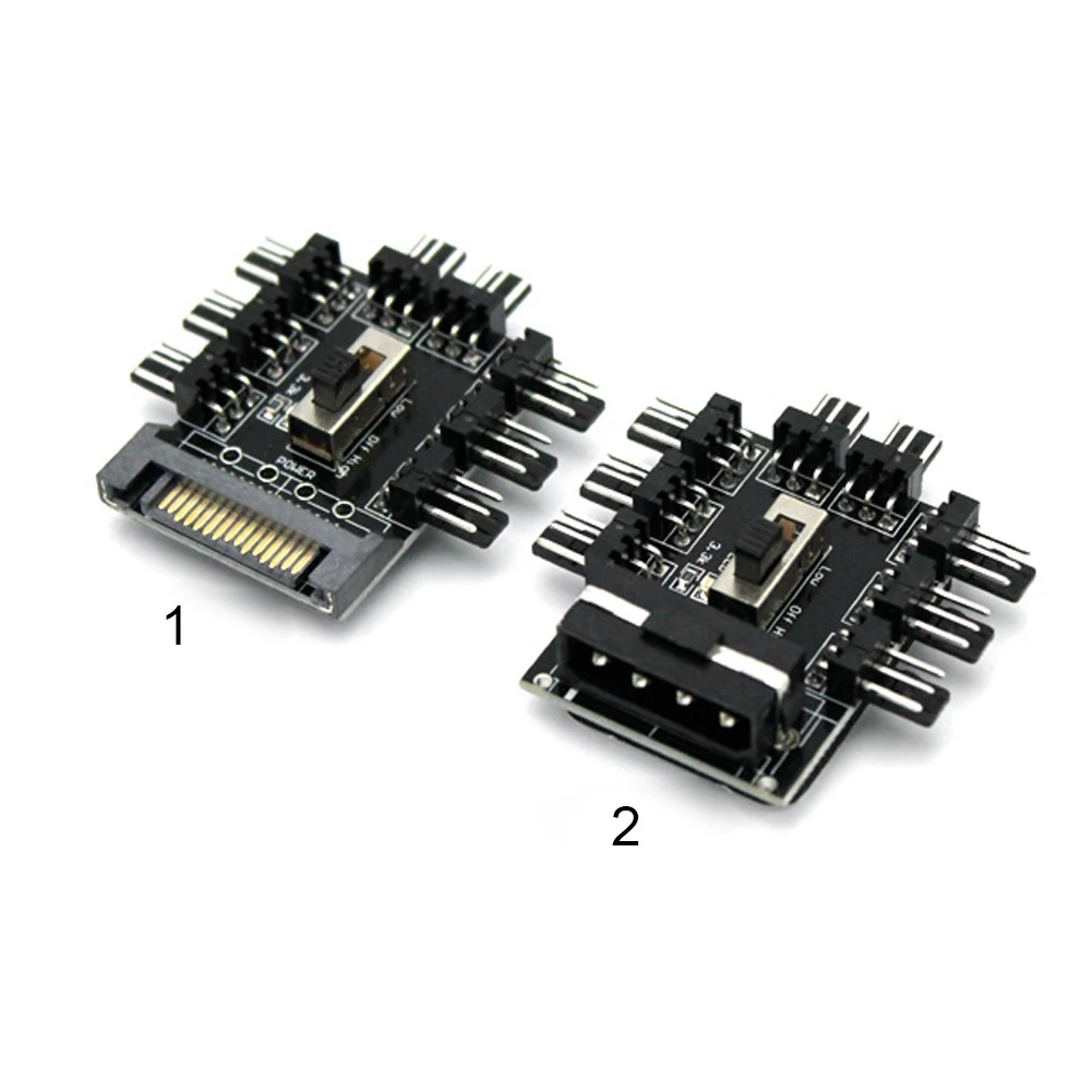 SATA 4pin самоклеющиеся Fan Hub 8-way компьютер аксессуары Professional с Светодиодный