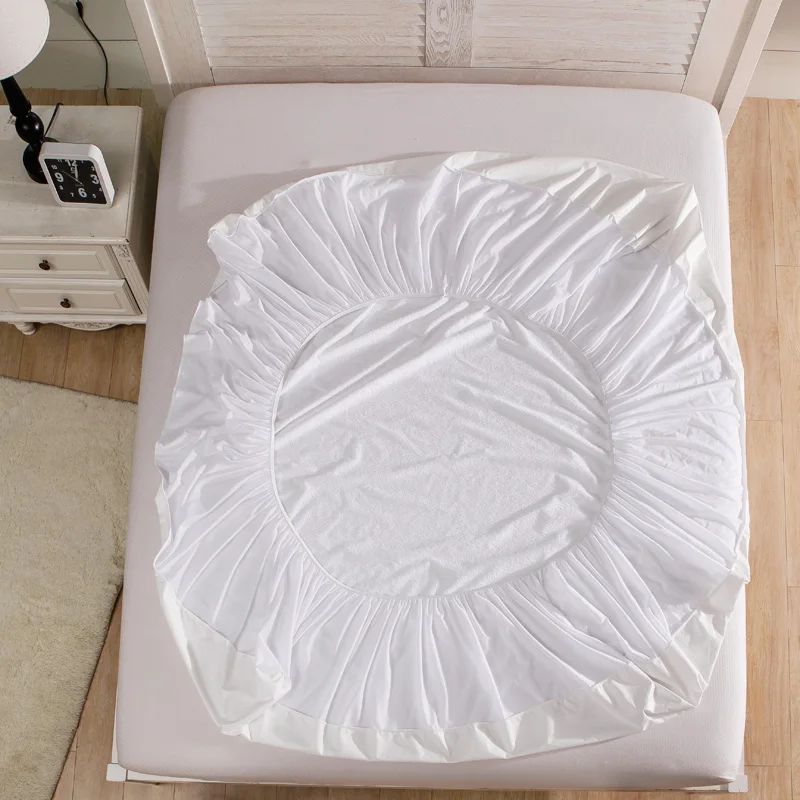 

Terry Waterproof Mattress Cover Anti-mite Breathable Hypoallergenic Bed Protection Pad Mattress Protector Bed Bug Suit 1 PC