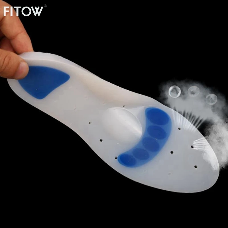 Unisex Soft Shock Absorption Cushion Running Walking Comfortable Massaging Gel Silicone Massage insoles for Woman Men Shoes