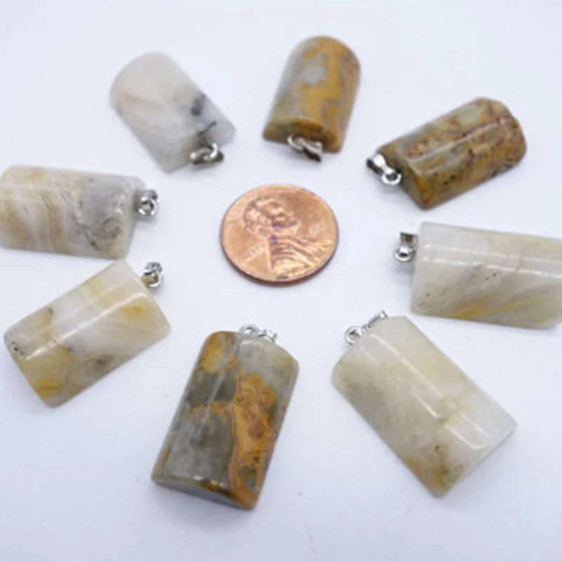 50pcs Wholesale Fashion Natural Semi-precioous Gem Stone Crazy Onyx Women Chakras Suspension Charms Necklaces Jewelry Pendants | Украшения