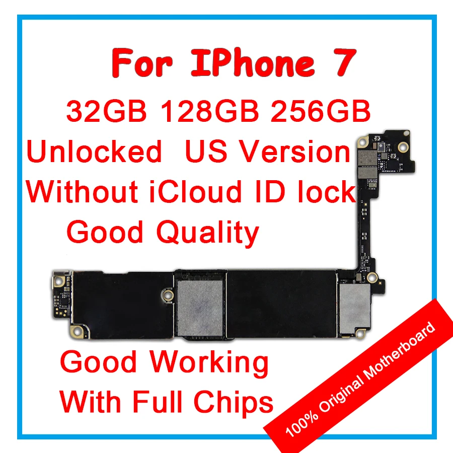 Для iPhone 7 материнская плата оригинальная разблокированная материнская плата совместимая с системой IOS материнская плата с полным чипом 32 Гб 128 ГБ 256 ГБ