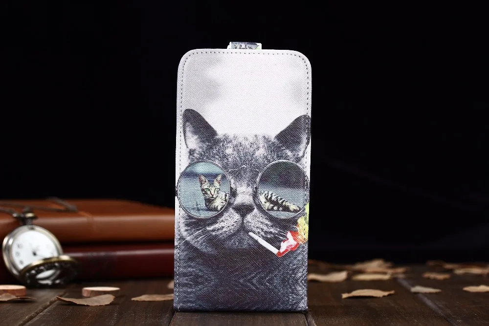 Factory Direct! Jiake M8 Case: Premium Cartoon Painting Vertical Phone Bag with Flip Up and Down PU Leather Cover image 4