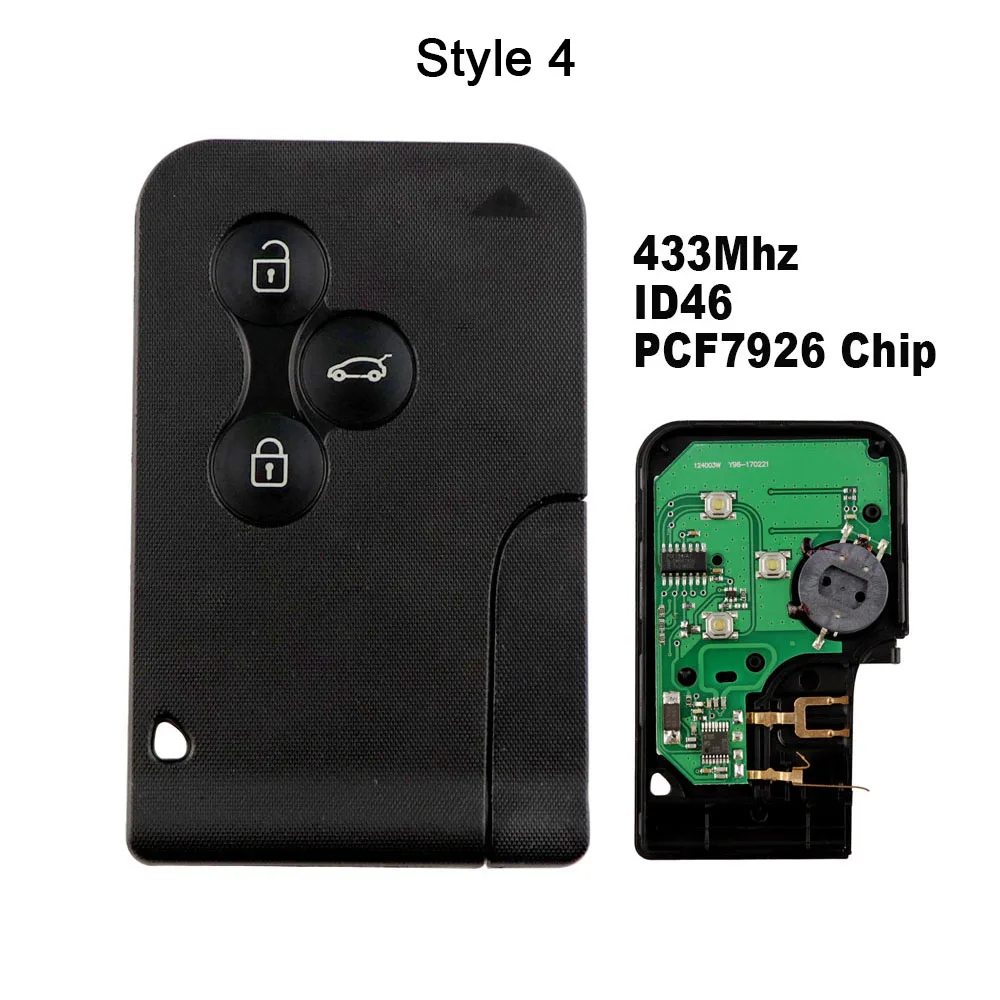 04D YIQIXIN 3 кнопки смарт-ключ карты 433 МГц ID46 PCF7926 PCF7947 чип для Renault Megane 2 3 Scenic Grand 2003-2008 дистанционный Автомобильный ключ - Количество кнопок: 04D