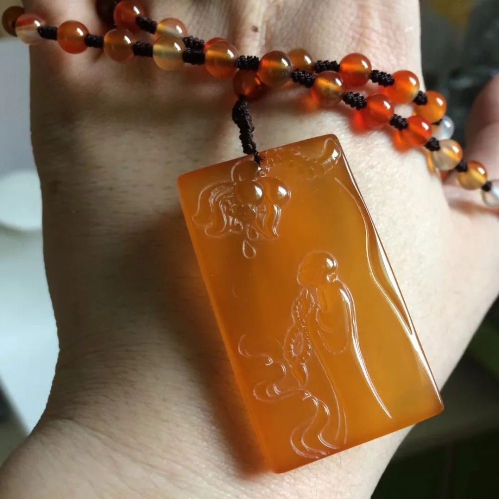 natural yellow agate stone beads neckalce pendant gem necklace for man woman gift wholesale ! | Украшения и аксессуары