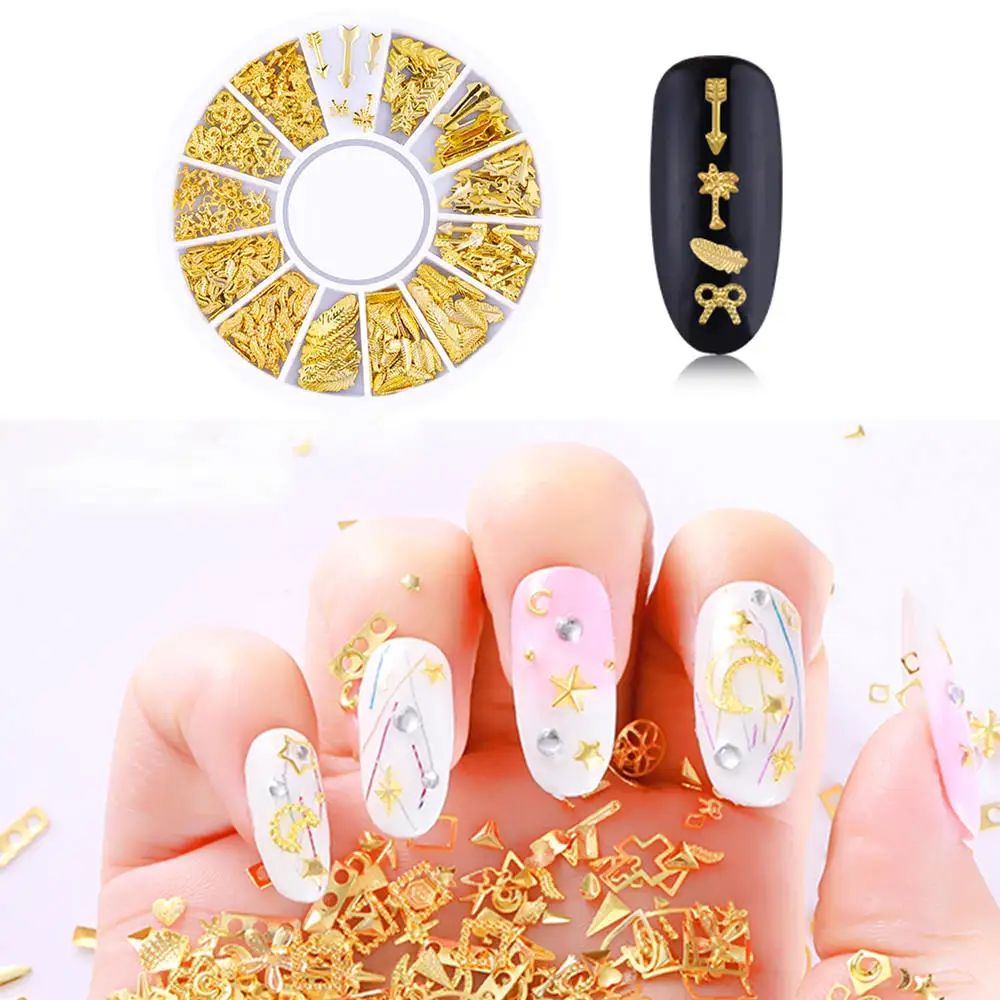 1 лист Nail Art Rhinestone украшения DIY 3D ногтей аксессуары Звезда Луна ажурные ногтей Декоративная заклепка ювелирные изделия