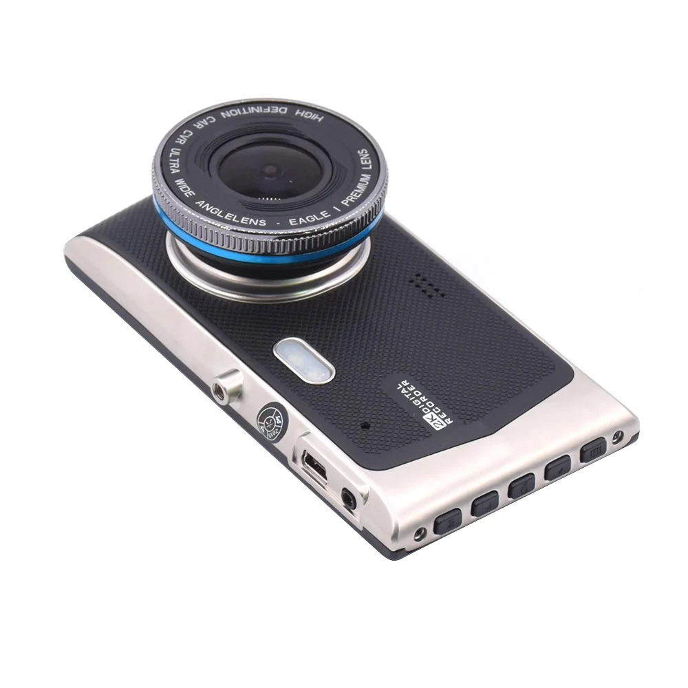 

4-дюймовый Видеорегистраторы для автомобилей Камера HD сенсорный Двойной объектив видео зеркало заднего вида Full HD 170 ° широкоугольный Ночное...