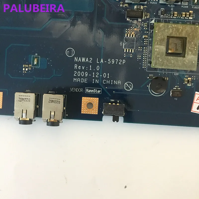 PALUBEIRA LA-5972P материнская плата для ноутбука lenovo G555 ноутбук ПК с сенсорным экраном 4