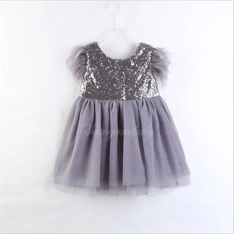 2019 летнее платье для маленьких девочек с блестками кружевное Тюлевое вечернее