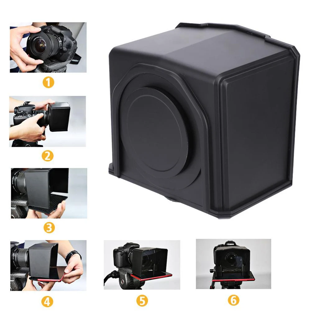 T1 Practical Phone Use Easy Operate Professional Teleprompter Set DSLR Camera Interview Forum Portable With Adapter Ring Mini |