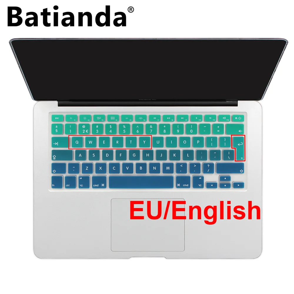 

Силиконовая клавиатура с градиентными цветами для Macbook Air Pro Retina 13 15 17