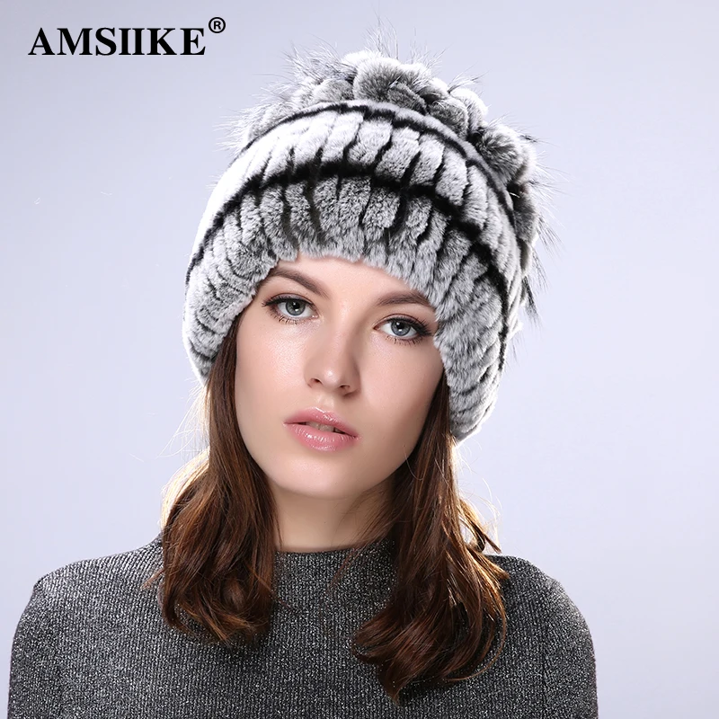 AMSIIKE Шапка из Бобра с Бубоном Ченрнобурки TM713 | Аксессуары для одежды