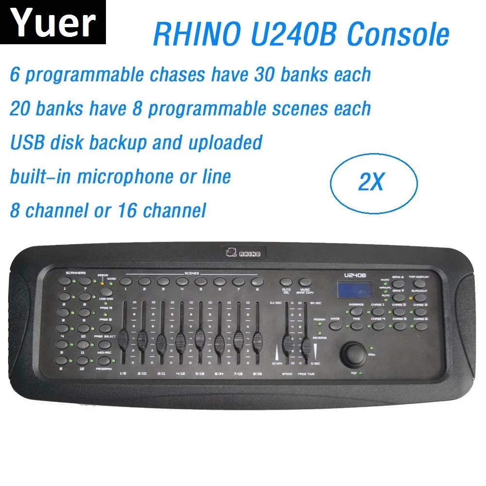 

2 шт./партия, новинка, RHINO 240B, Фотооборудование DMX512, сценическое освещение, консоль для светодиодного прожектора с движущейся головкой, контр...