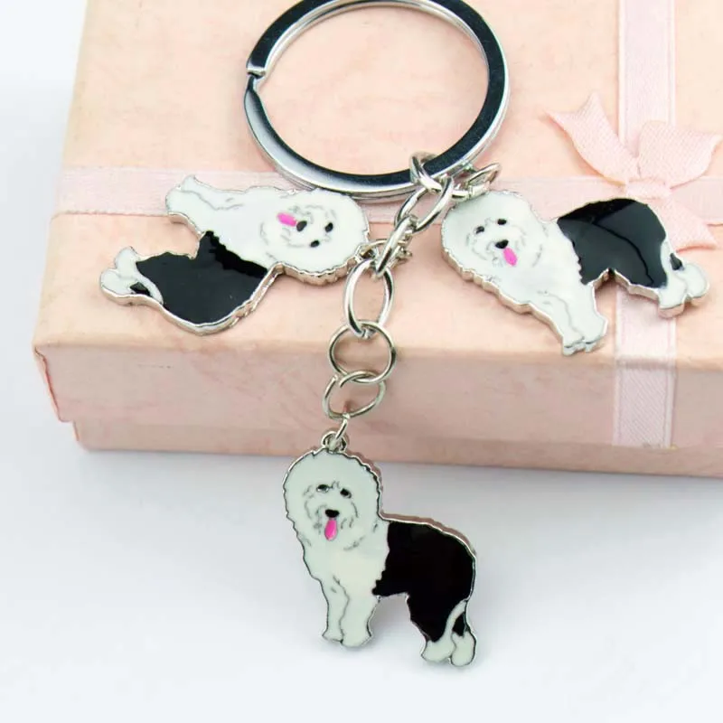 Новинка брелок для домашних животных старая английская овчина Металлические