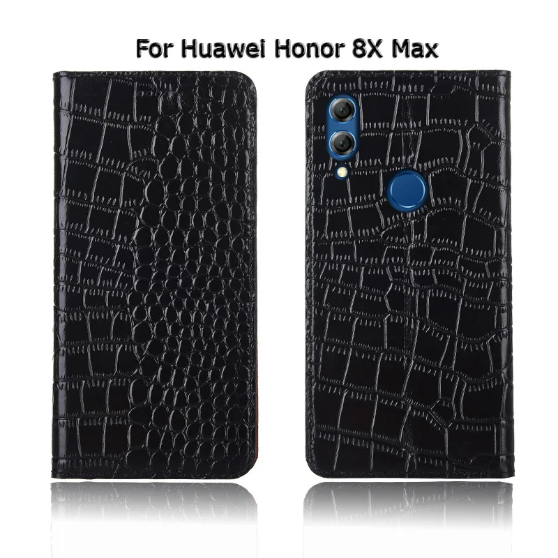 Чехол с крокодиловой текстурой для телефона Huawei Honor 6X 7X 8X Max 8C 8A 9X Pro Премиум