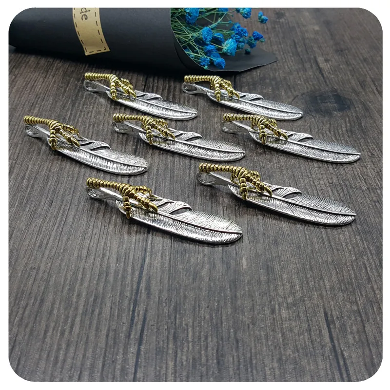 6 шт./лот Винтаж мастер Японии Орел Paw и Перо Талисманы Подвески для браслет