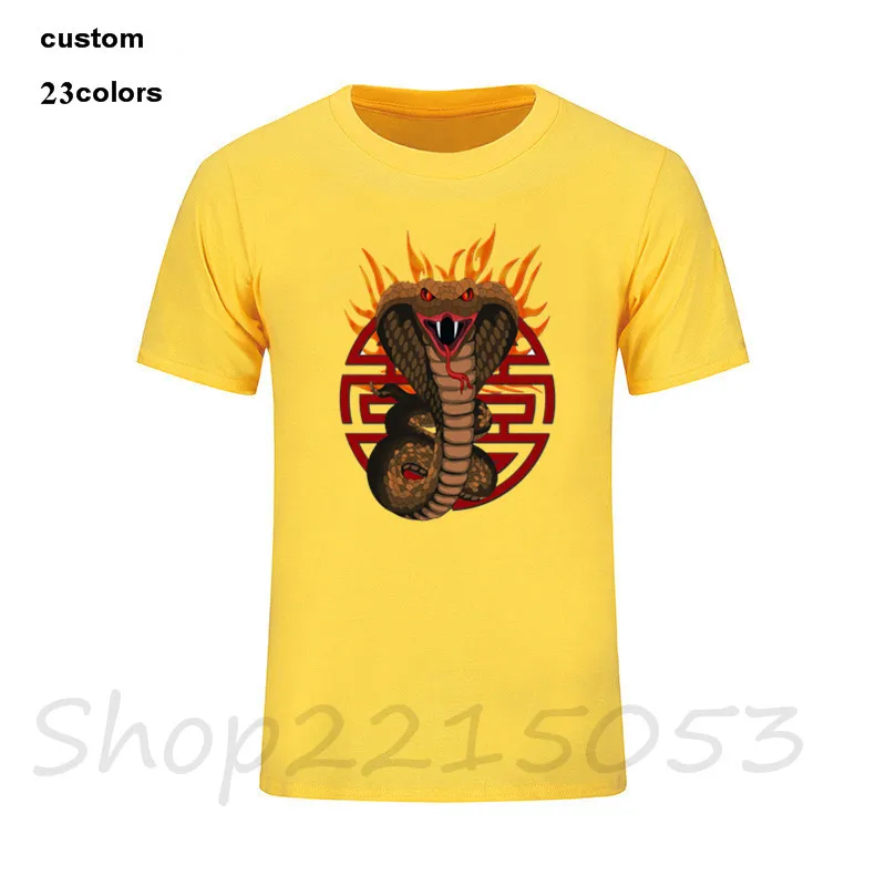 2018 Cobra с китайским Багуа пламя мужская футболка Топ бренд хлопок игра ТВ camisetas