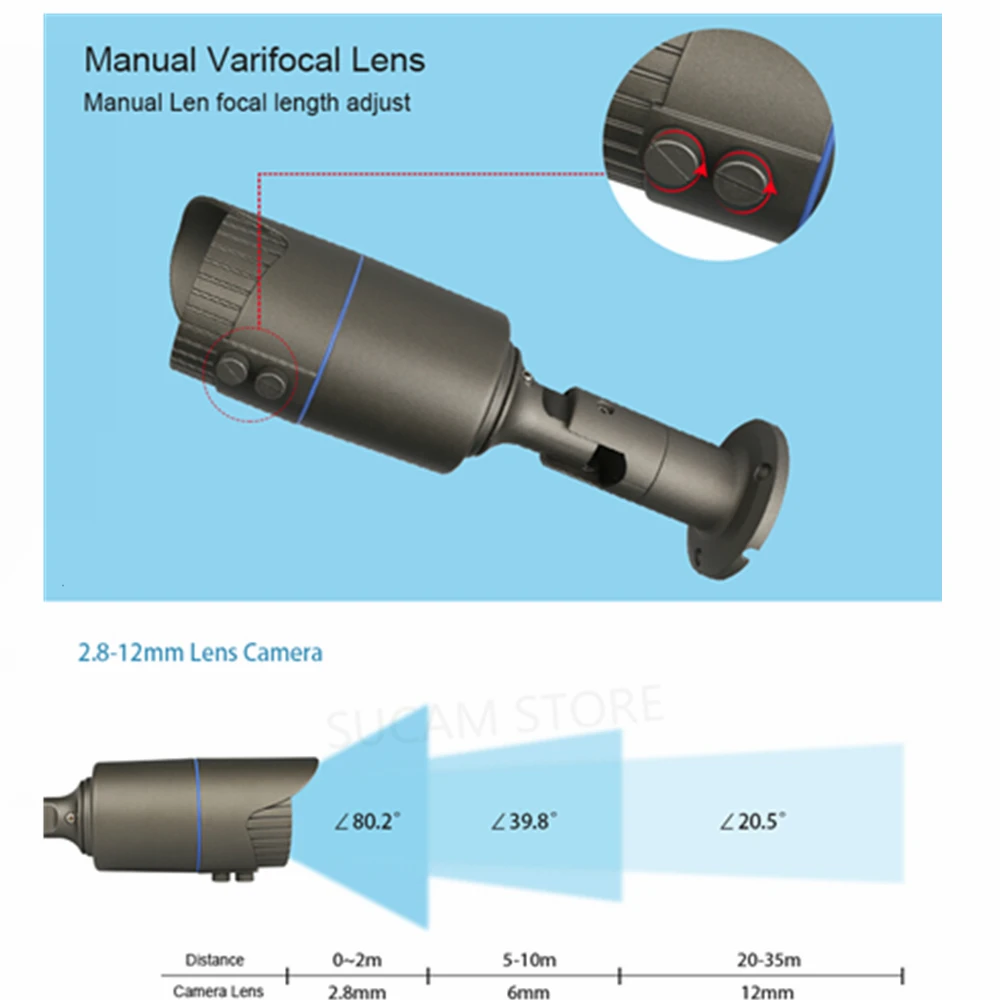 IP CCTV камера 5MP наружная Водонепроницаемая 2 8-12 мм объектив с переменным фокусным