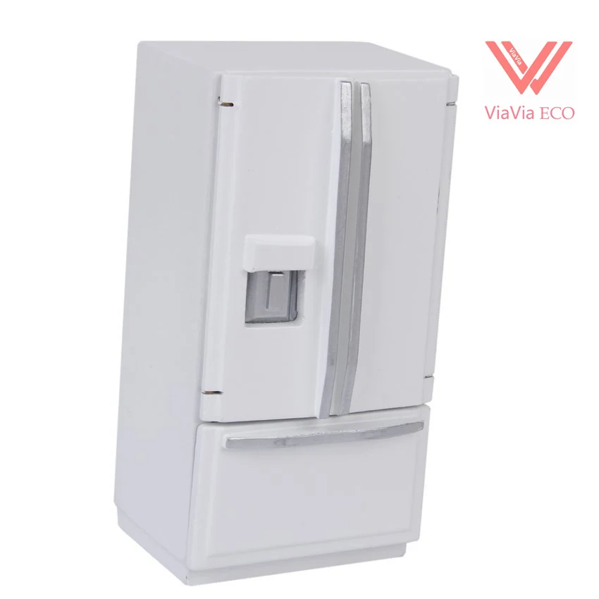 

1/12 Dollhouse Miniature Furniture Simulation Appliances Fridge Double Door Refrigerator