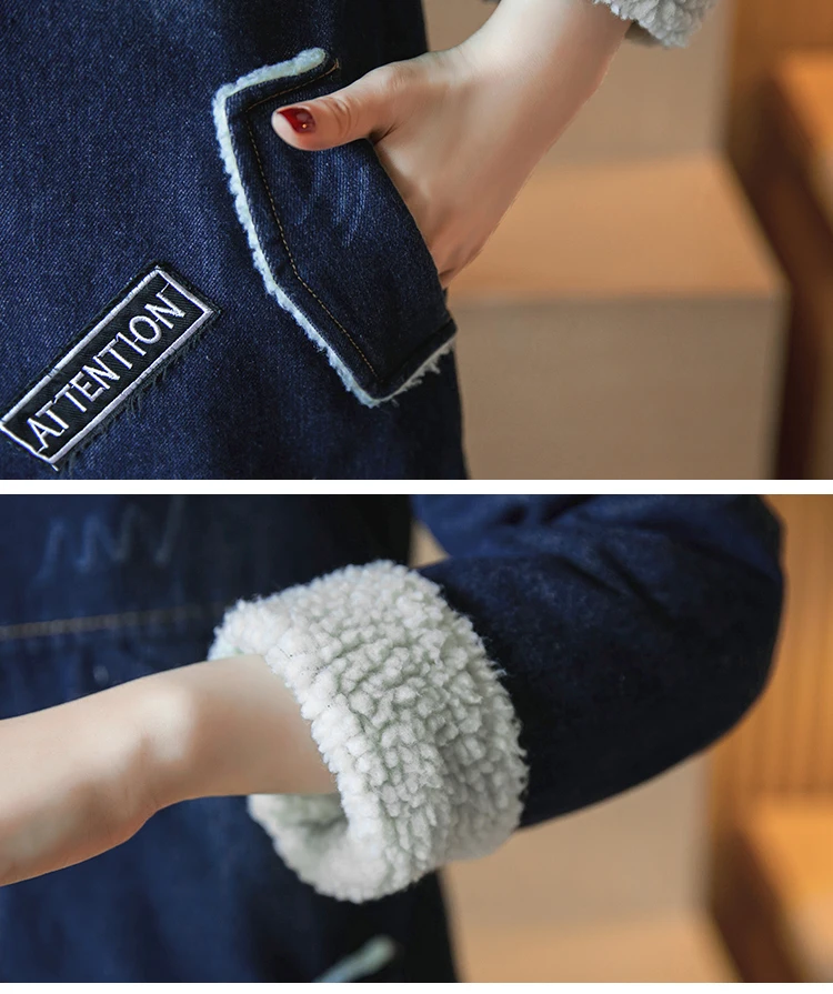 2017 новая осенне-зимняя куртка Женская Ковбойская средней длины овечья шерсть с