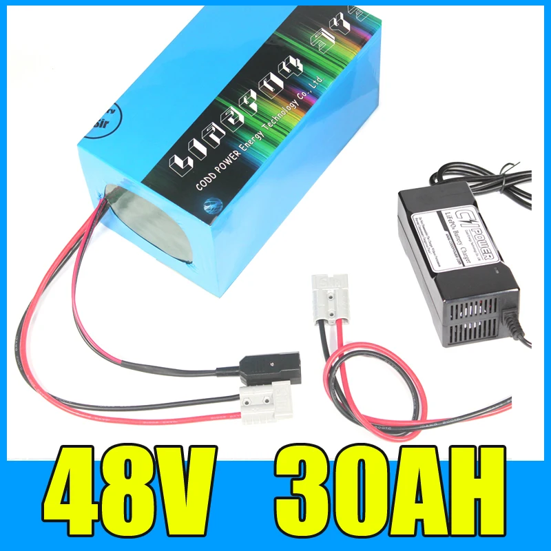 48V 30AH литиевая батарея с 50A BMS 54 6 V 5A зарядное устройство|Батарея для