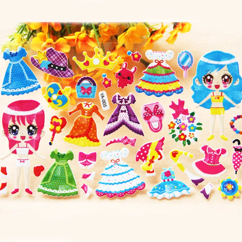 Милые детские наклейки сделай сам милая девочка 3D Мультяшные кавайные игрушки