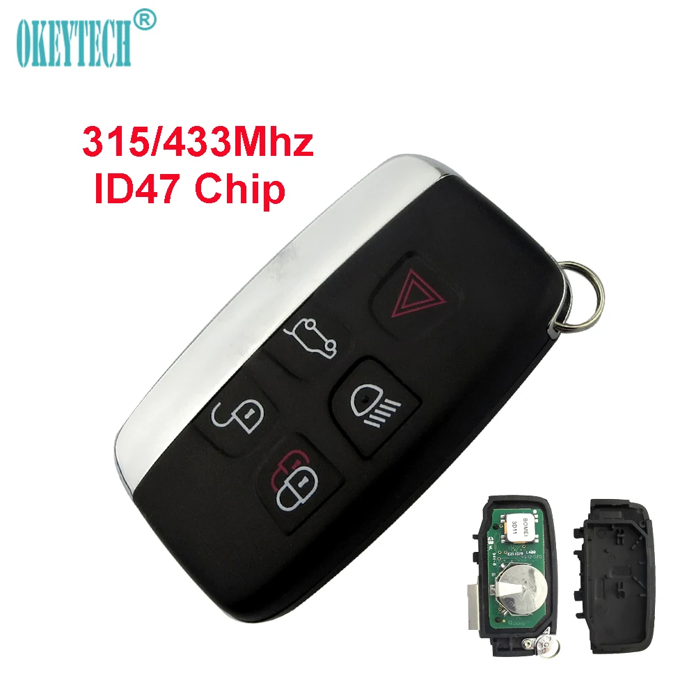 OkeyTech для Landrover Smart Key 5 кнопок 315/433 МГц ID47 чип безключевой пульт дистанционного