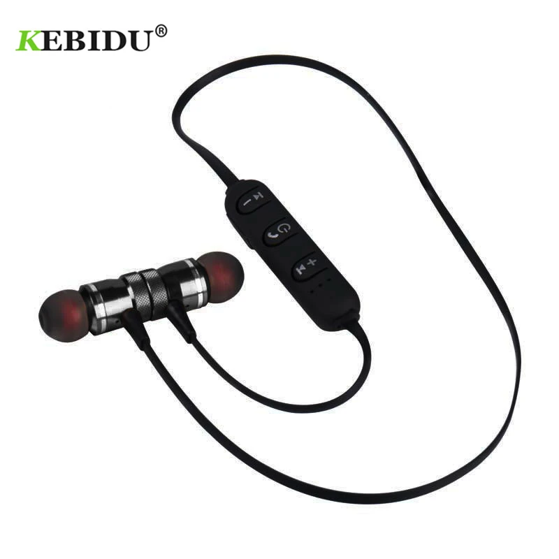 Kebidu тонкие магнитные металлические спортивные модные наушники Bluetooth для бега