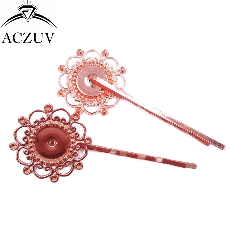 Заколки для волос с кабошонами 200 шт. 12 мм пустые заколки аксессуары FJT008 |