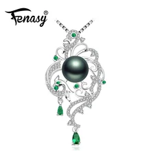 FENASY, серебро 925 пробы, ожерелье с Фениксом, жемчужное ювелирное изделие, ожерелье на цепочке, жемчужные ожерелья и подвески, изумрудное богемное ожерелье
