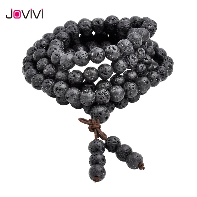Горячие Бусы JOVIVI 6 мм 8 натуральный вулканический камень исцеляющий 108 буддийские
