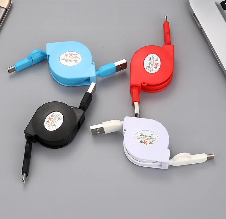 2 in 1 Universal Micro USB retractable cable Type-C Charge Data Cable For Samsung HTC Xiaomi Wire Free Shipping | Электроника