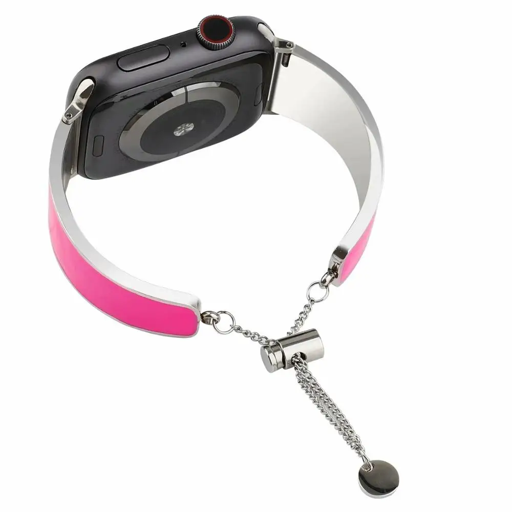 42 мм 44 металлический ремешок для часов Apple Watch Series 4 3 2 1 розовый красный женский