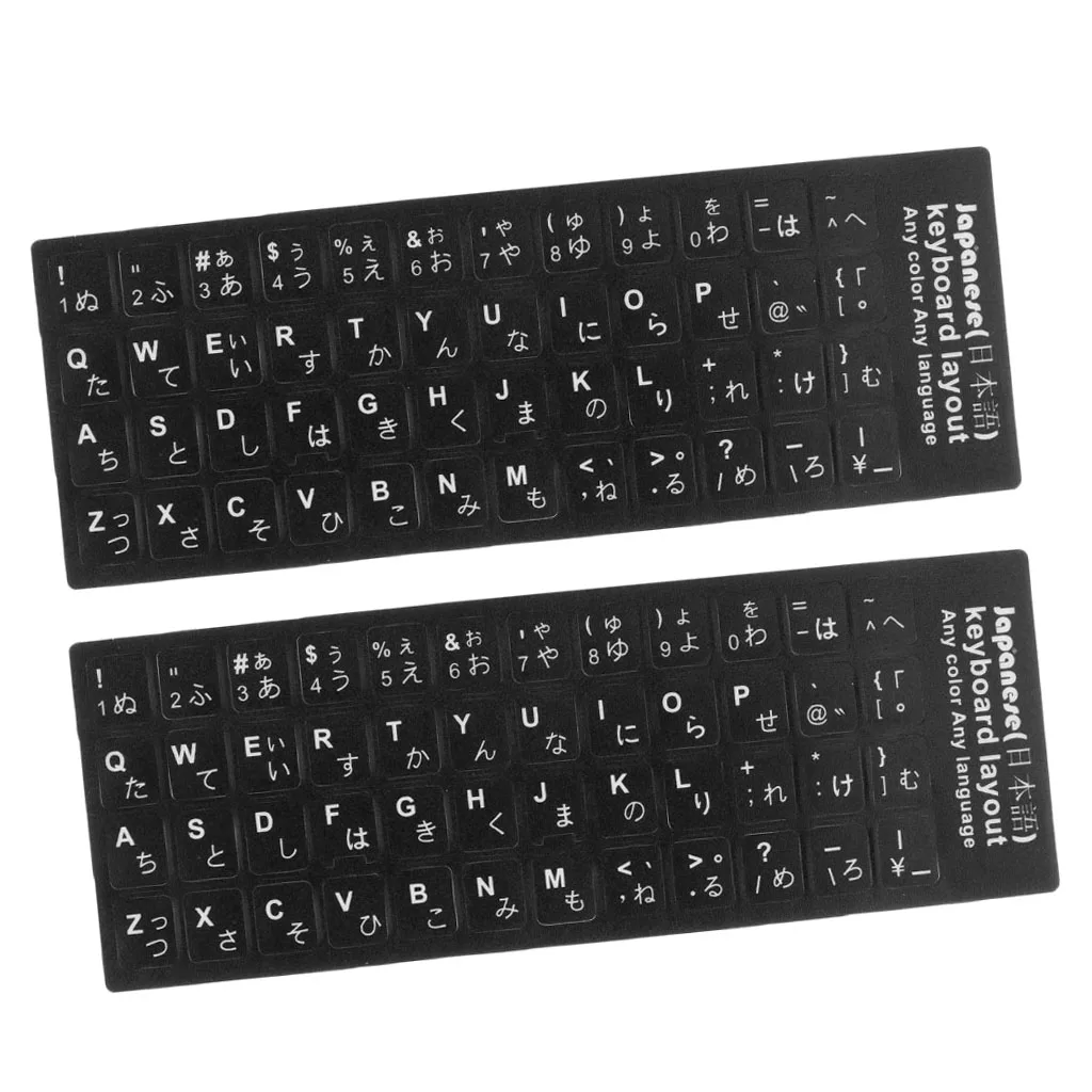 2x японская белая наклейка на клавиатуру с буквами Защитная пленка для