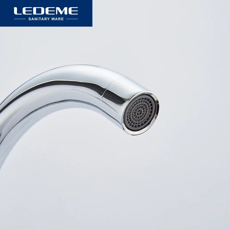 LEDEME Chrome Новый Кухня кран раковина смеситель поворотным носик классический
